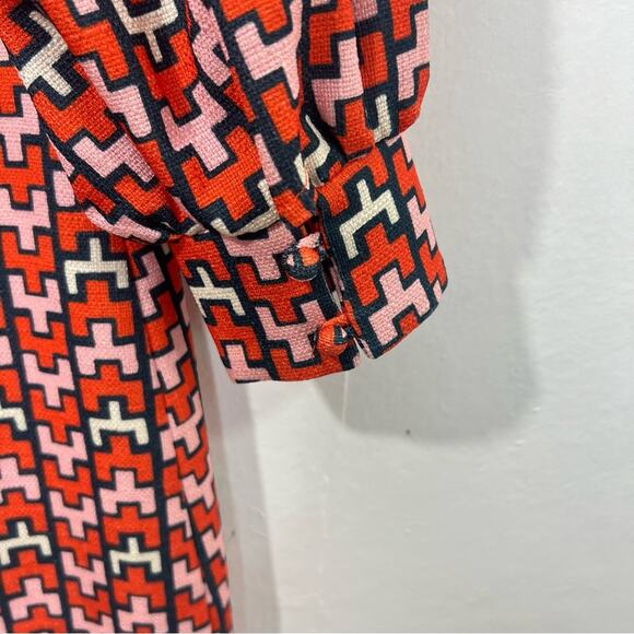 CK BRADLEY Emery Pink Orange Geometric Mod Dress Size Large - Picture 11 of 16